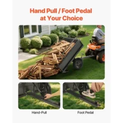 VEVOR Garden Utility Trailer, 10 Cu. Ft & 500lbs Capacity, ATV UTV Hauling Trailer, Tow Behind Steel Dump Cart With 14" Tires, Hand Pull, Black -Vevor GUEST 20bead59 fe05 4fc4 8d8c b23728d7f643