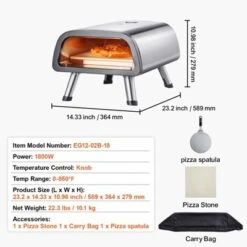 VEVOR 12" Electric Pizza Oven Countertop, Stainless Steel Pizza Maker Machine With Pizza Stone And Spatula, Heats Up To 850°F -Vevor GUEST 20cd665d fa41 4b42 b4a1 0542246e4904