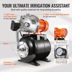 VEVOR 1.6 HP Shallow Well Pump With Pressure Tank, 1320 GPH, Automatic Irrigation Water Booster Pump With 30/50 PSI Pressure Switch, Black -Vevor GUEST 20f87fd4 e78e 4527 826f 53203ee2f66c