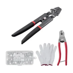 VEVOR Wire Rope Crimping Tool And Cutter Up To 2.2mm Wire Cable Crimps, 1/64" - 3/32" Crimping Loop Sleeve Kit And 160pcs Aluminum Buckles -Vevor GUEST 21046330 e393 4126 b5b0 5a683550becd
