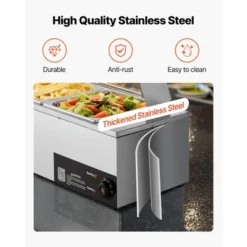 VEVOR Commercial Food Warmer, 1500W Electric Stainless Steel Steam Food Warmer With Glass Cover, 4-Pan Countertop Buffet Bain Marie, Silver 12 VEVOR Commercial Food Warmer, 1500W Electric Stainless Steel Steam Food Warmer With Glass Cover, 4-Pan Countertop Buffet Bain Marie, Silver -Vevor GUEST 2116e7d2 f2a0 4ce2 9ffa 62ecd925dc1b