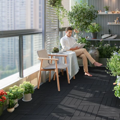 VEVOR Interlocking Deck Tiles, 10 Pack,12"x12" 10 Sq. Ft Plastic Waterproof Outdoor Flooring All Weather Use, Patio Floor Decking Covering Tiles 1 VEVOR Interlocking Deck Tiles, 10 Pack,12"x12" 10 Sq. Ft Plastic Waterproof Outdoor Flooring All Weather Use, Patio Floor Decking Covering Tiles