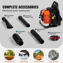 VEVOR Backpack Leaf Blower, 52CC 2-Cycle Leaf Blower With 1.37L Fuel Tank, 480CFM Air Volume 175MPH Speed, Ideal For Lawn Care -Vevor GUEST 2183050c e455 4d75 a006 2c6505e32bee