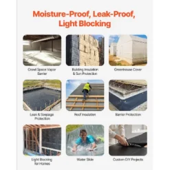 VEVOR 14 Mil Plastic Sheeting Heavy Duty 10' X 100', Thick Plastic Sheeting Roll, Plastic Drop Cloth Painters Tarp Covering -Vevor GUEST 218ae83c 142c 4baa b9ee 99c5b4da662f