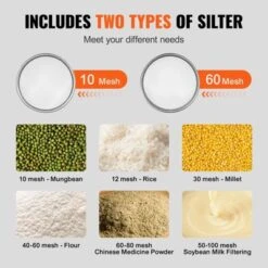 VEVOR Automatic Electric Vibrating Sieve, Stainless Steel Sifter Shaker Machine With 10+60 Mesh, 45W Automatic Powder Sifter Machine Countertop -Vevor GUEST 21cbfdd1 6d07 420f 8368 836682ee0975