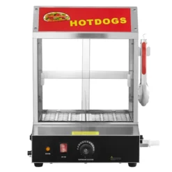 VEVOR Hot Dog Steamer, 28.5QT, 2-Tier Hot Dog Hut Steamer, 86℉~185℉ Temperature Control, Electric Bun Warmer With Tempered Glass Slide Doors -Vevor GUEST 22d4eb71 7b51 44cd 93d9 8b11328416c1