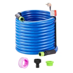 VEVOR 75ft Heated Water Hose For RV, Heated Drinking Water Hose Antifreeze To -45°F, Automatic Self-regulating,5/8" I.D. With 3/4" GHT Adapter, Blue -Vevor GUEST 2336093d 16df 41e5 8d78 c28fa716b515