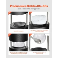 VEVOR Ice Ball Press Kit, Aviation Aluminum Ice Press With Ice Block Mold, Large Mat, Tong, Drip Tray, One Glass, Round Ice Ball Maker 2.4"/60 Mm -Vevor GUEST 23404a8c 0d32 4dfa 99a8 e065122ae651
