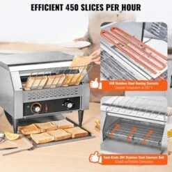 VEVOR Commercial Conveyor Toaster, 450 Slices/Hour Conveyor Belt Toaster, Heavy Duty Stainless Steel Commercial Toaster Oven -Vevor GUEST 23691012 5010 4c00 8882 c26611498e90