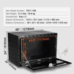 VEVOR Underbody Truck Box, 48" X 24" X 24" Pickup Storage Box, Heavy Duty Aluminum Diamond Plate Tool Box With Lock And Keys 13 VEVOR Underbody Truck Box, 48" X 24" X 24" Pickup Storage Box, Heavy Duty Aluminum Diamond Plate Tool Box With Lock And Keys -Vevor GUEST 2381d755 8177 4d16 81a3 44ce62152789