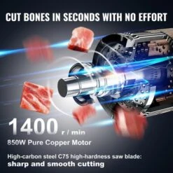 VEVOR Electric Meat Saw, 850W Stainless Vertical Cutter, 19.1"x15" Workbench, 7.09" Cutting Thickness, Includes 5 Blades -Vevor GUEST 238a7084 1d39 4657 b527 d991dd571b41