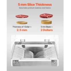 VEVOR Meat Cutter Machine, 850W Meat Slicer, 551 Lb/h Commercial Meat Cutting Machine Stainless Steel, 5 Mm Thickness, Detachable Blades, Silver -Vevor GUEST 24a777f8 8d35 47bd a107 a8d5cce70691