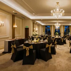 VEVOR Stretch Spandex Folding Chair Covers, Universal Fitted Arched Front Cover, Removable Washable Protective Slipcovers, (50PCS Black)