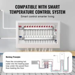 VEVOR 12-Branch Radiant Heat Manifold, 1/2" PEX Tubing Manifold, Stainless Steel PEX Manifold For Hydronic Radiant Floor Heating, Silver -Vevor GUEST 24f5d9da 91d8 4e49 acdf 7c6525a43580