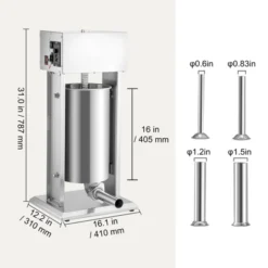 VEVOR Electric Stuffer, 15L Large Capacity, 260W Vertical Sausage Stuffer With Speed Stepless, 304 Stainless Steel Sausage Machine, Silver -Vevor GUEST 25256c0b 3dc1 4a3c a5e5 4d50e79e7d01