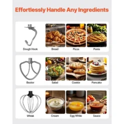 VEVOR Stand Mixer, 8.3QT Dough Mixer, 660W 6+P Speeds Tilt-head Food Mixer With Stainless Steel Bowl, Dough Hook, Wire Whip, Flat Beater, Black 12 VEVOR Stand Mixer, 8.3QT Dough Mixer, 660W 6+P Speeds Tilt-head Food Mixer With Stainless Steel Bowl, Dough Hook, Wire Whip, Flat Beater, Black -Vevor GUEST 25265d55 293a 4094 91c2 bba5e14679bf