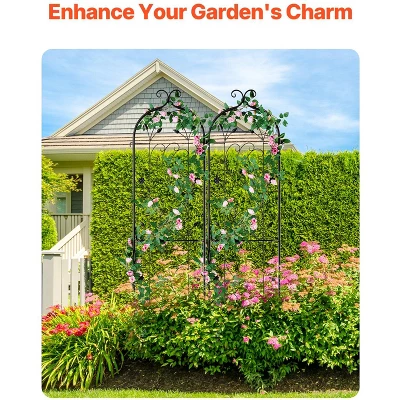 VEVOR Garden Trellis For Climbing Plants, 60 X 15 In, 2 Packs Rustproof Metal Garden Flower Trellis, Outdoor Climbing Rose Trellis Cucumbers Support 3 VEVOR Garden Trellis For Climbing Plants, 60 X 15 In, 2 Packs Rustproof Metal Garden Flower Trellis, Outdoor Climbing Rose Trellis Cucumbers Support - Image 3
