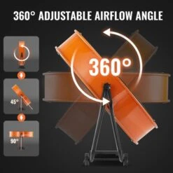 VEVOR Drum Fan, 30 Inch High Velocity Industrial Shop Fan, Heavy Duty Commercial Use 3-Speed 13000CFM, 360°Adjustable Tilting, Orange -Vevor GUEST 254bd22a eaf8 4139 a934 87229ed9820c