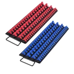 VEVOR Socket Organizer Tray, 2PCS Metric & SAE Socket Organizer Set Hold Up To 160 Sockets, 1/4", 3/8" And 1/2" Heavy-Duty Socket Rail Red+Blue -Vevor GUEST 257d0e8f 52ca 4434 aa49 0659106adb48