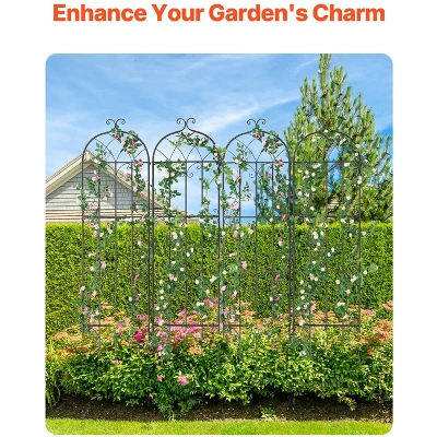 VEVOR Garden Trellis For Climbing Plants, 87 X 20 In, 4 Packs Rustproof Metal Garden Flower Trellis, Outdoor Climbing Rose Trellis Cucumbers Support 3 VEVOR Garden Trellis For Climbing Plants, 87 X 20 In, 4 Packs Rustproof Metal Garden Flower Trellis, Outdoor Climbing Rose Trellis Cucumbers Support - Image 3