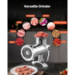 VEVOR Manual Meat Grinder, 304 Stainless Steel Hand Meat Grinder With Steel Table Clamp, Meat Mincer Sausage Maker, Silver 13 VEVOR Manual Meat Grinder, 304 Stainless Steel Hand Meat Grinder With Steel Table Clamp, Meat Mincer Sausage Maker, Silver -Vevor GUEST 25e583b0 3caf 408e 9f8f e2e8a88da2ac