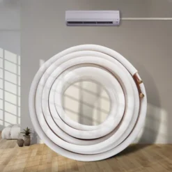 VEVOR 50FT Mini Split Line Set, 1/4" & 3/8" O.D Copper Pipes Tubing And Triple-Layer Insulation, For Mini Split Air Conditioning Refrigerant, White