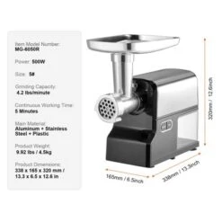 VEVOR Meat Grinder, 4.2 Lbs/Min Capacity Electric Meat Grinders With Blade, Grinding Plate, Sausage Maker, Kubbe Kit, Burger Press, Silver -Vevor GUEST 26628cb1 7972 4538 9409 2deabe4319ba