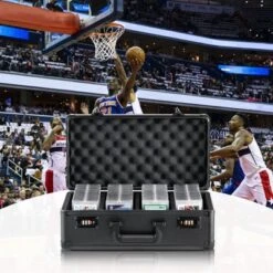 VEVOR Graded Card Storage Box, 4 Slots, Graded Sports Cards Holder Carrying Case, For 120 PSA Graded Cards 84 BGS Cards 96 SGC Cards 428 Top Loaders