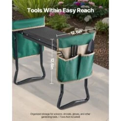 VEVOR Garden Kneeler And Seat, 8 In Wide Kneeling Pad, Heavy Duty Garden Kneeling Stool, Folding Garden Seat With 2 Tool Bags, Black&Green -Vevor GUEST 26c0a384 d6c8 4a1d a574 7f469c39c94a