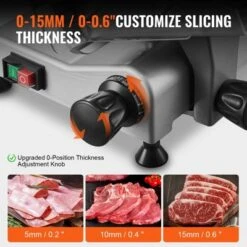 VEVOR Meat Slicer, 340W Electric Deli Food Slicer With 10" SUS420 Stainless Steel Blade And Built-in Sharpening Stone, 0-0.6 Inch Adjustable Thickness 10 VEVOR Meat Slicer, 340W Electric Deli Food Slicer With 10" SUS420 Stainless Steel Blade And Built-in Sharpening Stone, 0-0.6 Inch Adjustable Thickness -Vevor GUEST 26c6ec0b c06c 4e5f a051 dfa4fceab880