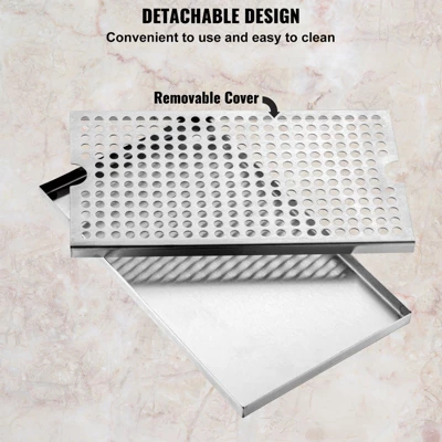 VEVOR Beer Drip Tray, 304 Stainless Steel Kegerator Drip Trays With 4 Non-Slip Rubber Pads And Detachable Cover 4 VEVOR Beer Drip Tray, 304 Stainless Steel Kegerator Drip Trays With 4 Non-Slip Rubber Pads And Detachable Cover - Image 4