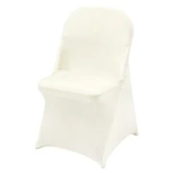 VEVOR Stretch Spandex Folding Chair Covers, Universal Fitted Chair Cover, Removable Washable Protective Slipcovers, (50PCS Ivory White) -Vevor GUEST 27bfffe9 57a9 4ba1 a732 10bf437ca251