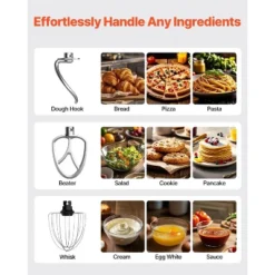 VEVOR Stand Mixer, 5.3QT + 4.4QT Two Stainless Steel Bowls, 10+P Speeds Tilt-head Food Mixer, Kitchen Mixer With Dough Hook, Wire Whip, Black -Vevor GUEST 27f15193 0190 47f2 a0a0 7d8bb4b55d4b