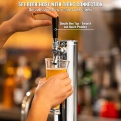 VEVOR Kegerator Tower Kit, Single Tap Beer Conversion Kit, Stainless Steel Keg Beer Tower Dispenser With Dual Gauge CGA320 Regulator -Vevor GUEST 2810d3e5 a1fb 4d37 96c5 3e39d4745ffc