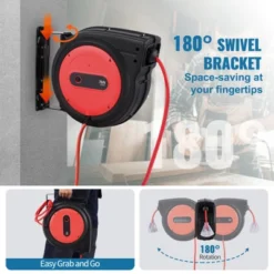 VEVOR Retractable Extension Cord Reel, 75 FT, Heavy Duty 14AWG/3C SJTOW Retractable Power Cord With Lighted Triple Tap Outlet, Black -Vevor GUEST 28155dcc 0ff1 43c7 95ad 7a48176f224c