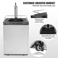 VEVOR Beer Kegerator, Single Tap Draft Beer Dispenser, Full Size Keg Refrigerator With Shelf, CO2 Tank(No Gas), Drip Tray & Rail, Silver 13 VEVOR Beer Kegerator, Single Tap Draft Beer Dispenser, Full Size Keg Refrigerator With Shelf, CO2 Tank(No Gas), Drip Tray & Rail, Silver -Vevor GUEST 28d5f3bd b07a 44ed 84ed d1612550259f
