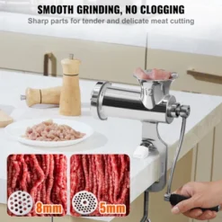 VEVOR Manual Meat Grinder, 304 Stainless Steel Hand Meat Grinder With Steel Table Clamp, Meat Mincer Sausage Maker & 2 Cutting Plates -Vevor GUEST 28ff28b1 6fd0 4fc7 9fcd c6a60f113665
