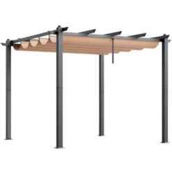 VEVOR 10'x10' Outdoor Retractable Pergola With Canopy, Aluminum Pergola With Retractable Canopy, Modern Pergola With Sun Shade Canopy, Beige 15 VEVOR 10'x10' Outdoor Retractable Pergola With Canopy, Aluminum Pergola With Retractable Canopy, Modern Pergola With Sun Shade Canopy, Beige -Vevor GUEST 29188758 10e9 4f5d bb5a dce688a16041