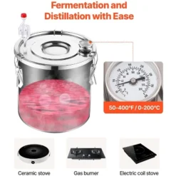 VEVOR Alcohol Still, 8 Gal / 30 L Stainless Steel Water Alcohol Distiller With Copper Coil, Home Brewing Refining Fermentation Kit, Silver -Vevor GUEST 2924d7df a2cc 426a 9f94 83ac99ba7618