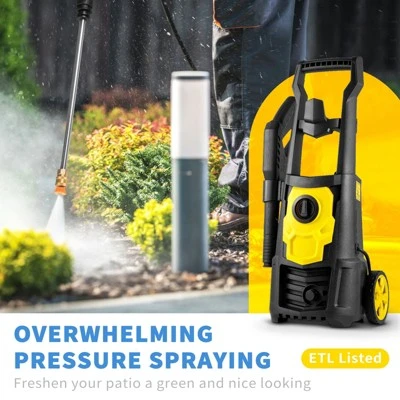 VEVOR Electric Power Washer, 2000 PSI, Max 1.65 GPM Pressure Washer With 30 Ft Hose & Reel, 5 Quick Connect Nozzles, Foam Cannon 2 VEVOR Electric Power Washer, 2000 PSI, Max 1.65 GPM Pressure Washer With 30 Ft Hose & Reel, 5 Quick Connect Nozzles, Foam Cannon - Image 2
