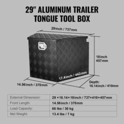 VEVOR Trailer Tongue Box, Aluminum Alloy Diamond Plate Tongue Box Tool Chest, Heavy Duty Trailer Box Storage With Lock And Keys, 29"x16.2"x18" 13 VEVOR Trailer Tongue Box, Aluminum Alloy Diamond Plate Tongue Box Tool Chest, Heavy Duty Trailer Box Storage With Lock And Keys, 29"x16.2"x18" -Vevor GUEST 2964fdfc 4865 4633 a842 716453a8df38