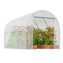 VEVOR Walk-in Tunnel Greenhouse, 9.6x6.4x6.2 Ft Hoop House Greenhouse Tunnel, Plant Hot House With Galvanized Steel Frame, White PE Cover -Vevor GUEST 29b1c7ad e8bb 4850 a325 0494f6cd7d66