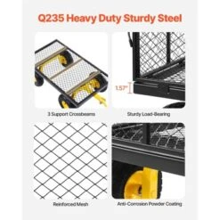 VEVOR 680 Lbs Steel Garden Cart On Wheels, Heavy Duty Garden Wagon Cart Pullable, Metal Outdoor Utility Yard Wagon Carts, Black -Vevor GUEST 2a2c39ed 1882 470c a066 a7e3b4c6b3cb
