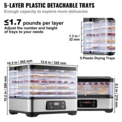 VEVOR Food Dehydrator Machine, 5-Tray Fruit Dehydrator, 300W Electric Food Dryer W/ Digital Adjustable Timer & Temperature, Black -Vevor GUEST 2a32a821 1b4d 4691 bd23 1a0851944fcb