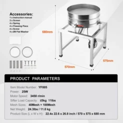 VEVOR Automatic Electric Vibrating Sieve, Stainless Steel Sifter Shaker Machine With 40+100 Mesh, 25W Automatic Powder Sifter Machine 14 VEVOR Automatic Electric Vibrating Sieve, Stainless Steel Sifter Shaker Machine With 40+100 Mesh, 25W Automatic Powder Sifter Machine -Vevor GUEST 2a5d69eb 197b 4a04 bea9 4b7619ab7875