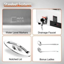 VEVOR Electric Soup Warmer, Dual 7.4QT Stainless Steel Round Pot, 1200W Commercial Food Warmer, 86~185°F Adjustable Temp -Vevor GUEST 2a7faddb 1c82 4567 9e3b 6a4ab42a9fd1