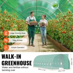 VEVOR Walk-in Tunnel Greenhouse, 27.4x9.5x7.4 Ft Hoop House Greenhouse With Galvanized Steel Frame, PE Cover, Swing Door And 16 Roll-up Windows -Vevor GUEST 2a8fa0a6 e60f 4aa6 9331 ada22caf156e
