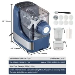 VEVOR Electric Pasta Maker, 150W Automatic Noodle Maker Machine With 8 Pasta Shapes, 4 Intelligent Modes, 500g Flour Capacity Pasta Maker Machine -Vevor GUEST 2af11a96 3dc4 4df7 ad7c 4ed5b16bc2a4