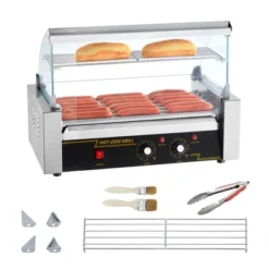 VEVOR Hot Dog Roller 7 Rollers 18 Hot Dogs Capacity 1050W Stainless Sausage Grill Cooker Machine With Dual Temp Control Glass Hood Acrylic Cover 15 VEVOR Hot Dog Roller 7 Rollers 18 Hot Dogs Capacity 1050W Stainless Sausage Grill Cooker Machine With Dual Temp Control Glass Hood Acrylic Cover -Vevor GUEST 2b17205b 16fe 4f76 8b81 75c96fbc6110
