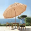 VEVOR Tiki Umbrella, 8 Ft Thatched Patio Umbrella With Tilt, Hawaiian Style Beach Parasol With Durable PP Thatch And 8 Metal Ribs, Oringinal Color